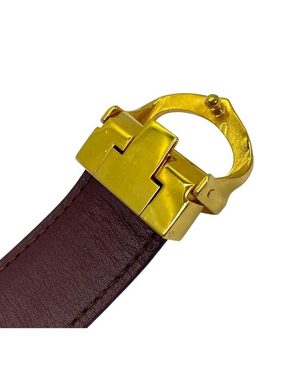 Cartier Must Line Belt Logo Buckle Leather Bordeaux Gold Business Classic main image 4